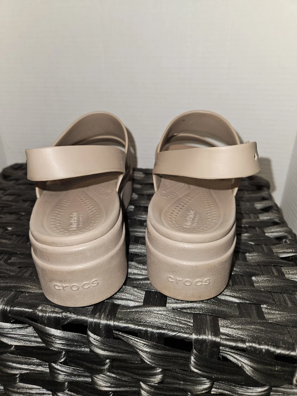CROCS Kids Platform Sandals in Taupe